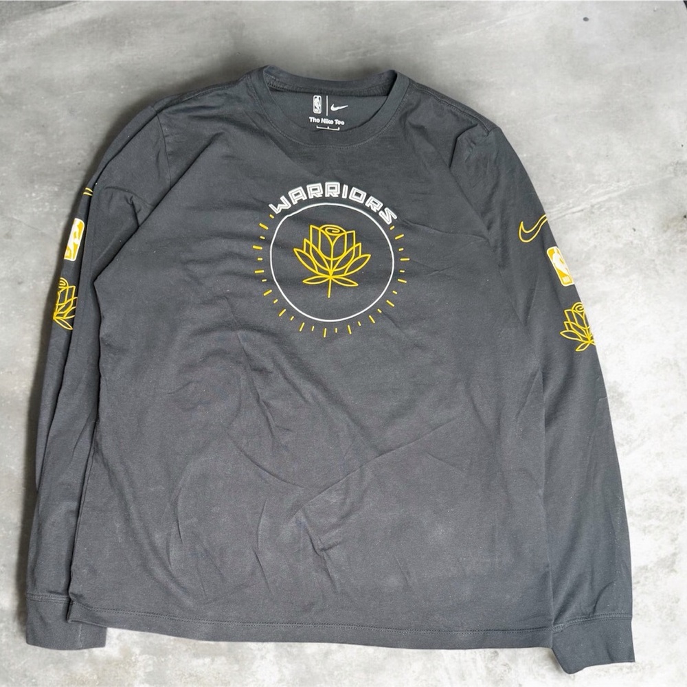 Nike Black Long Sleeve Tee with Yellow Graphics